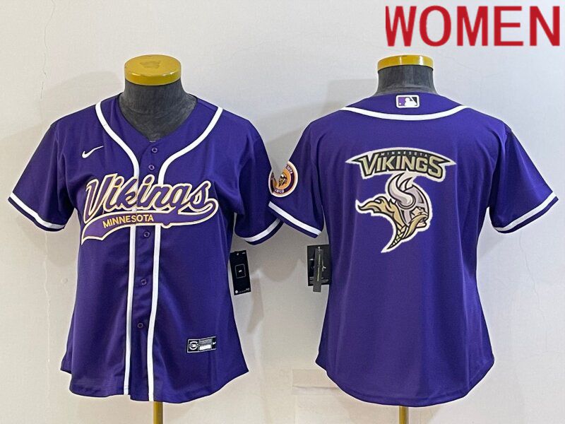 Women Minnesota Vikings Blank Purple 2022 Nike Co branded NFL Jerseys